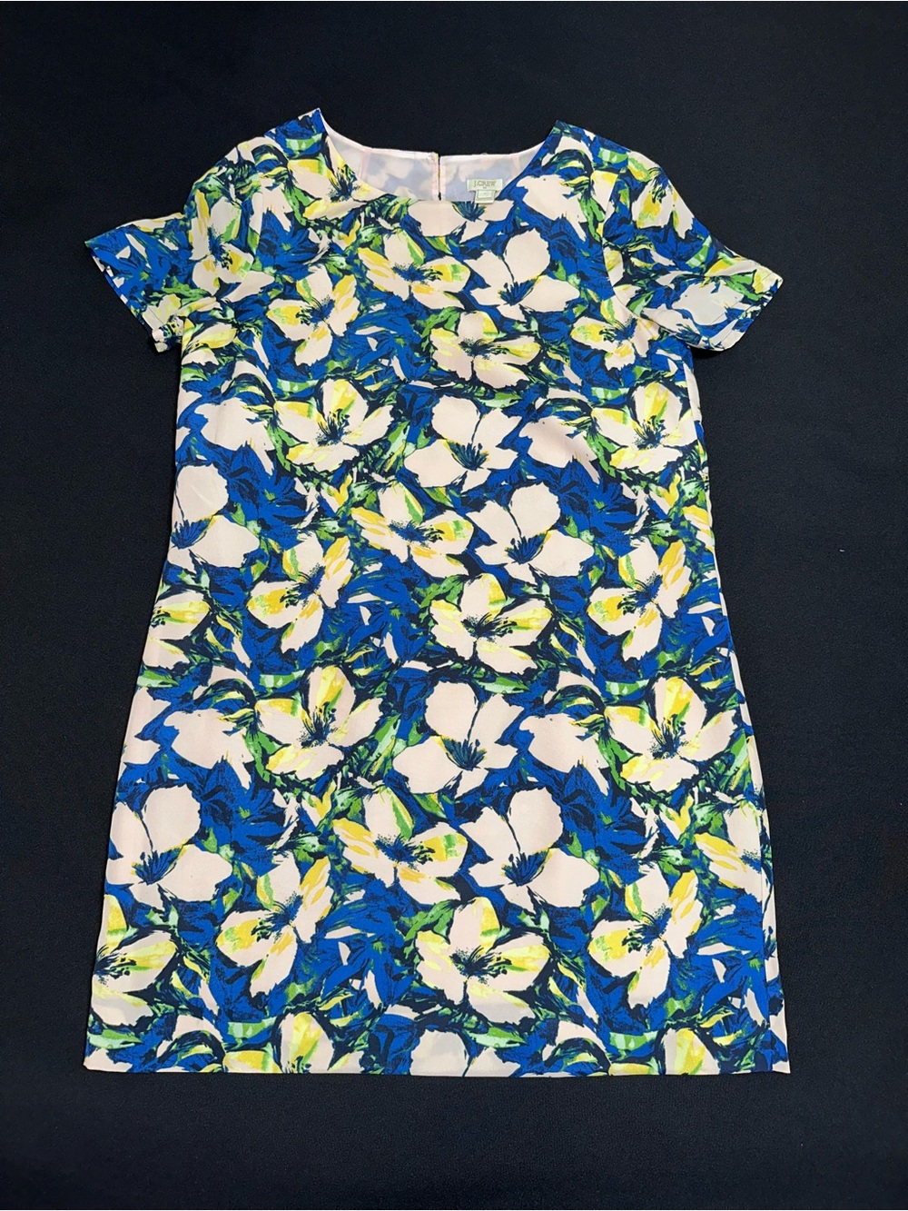 J.Crew Factory Floral Shift Dress blue and pink ladies size 8